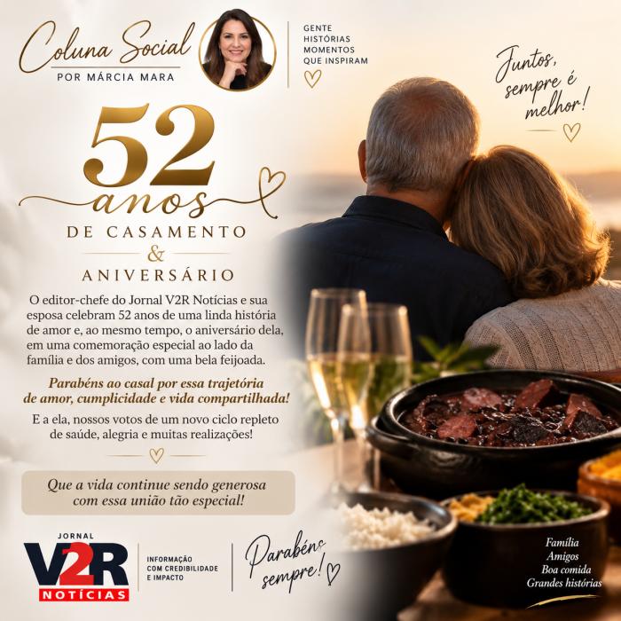 52 anos de amor, cumplicidade e uma comemoração em dose dupla