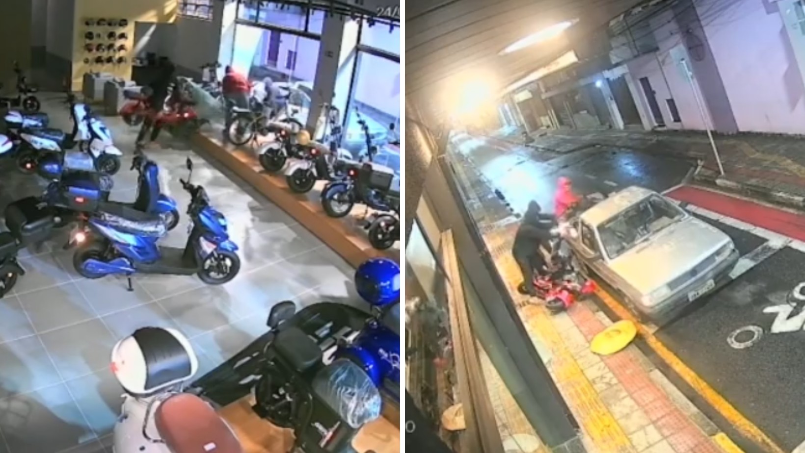 VÍDEO: Bandidos invadem loja de motos e furtam veículos elétricos em Pindamonhangaba, SP