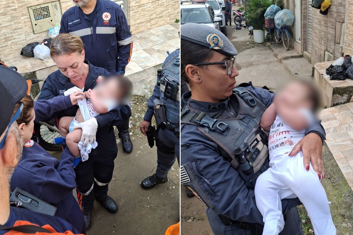 Bebê de três meses é libertado pela PM após ser feito refém pelo pai