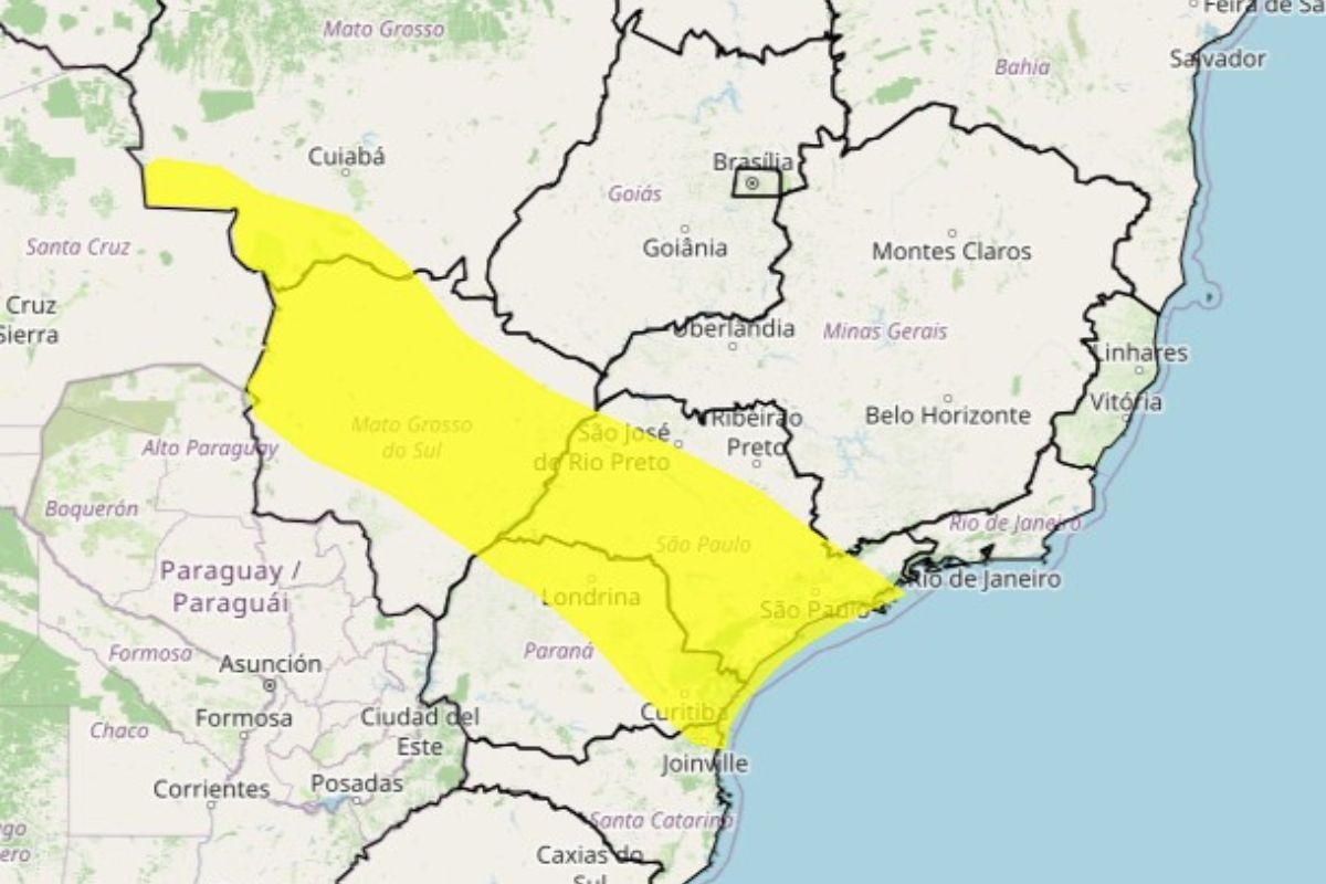 Vale do Paraíba e parte do estado de SP entram em alerta para chuvas intensas e ventos fortes neste sábado
