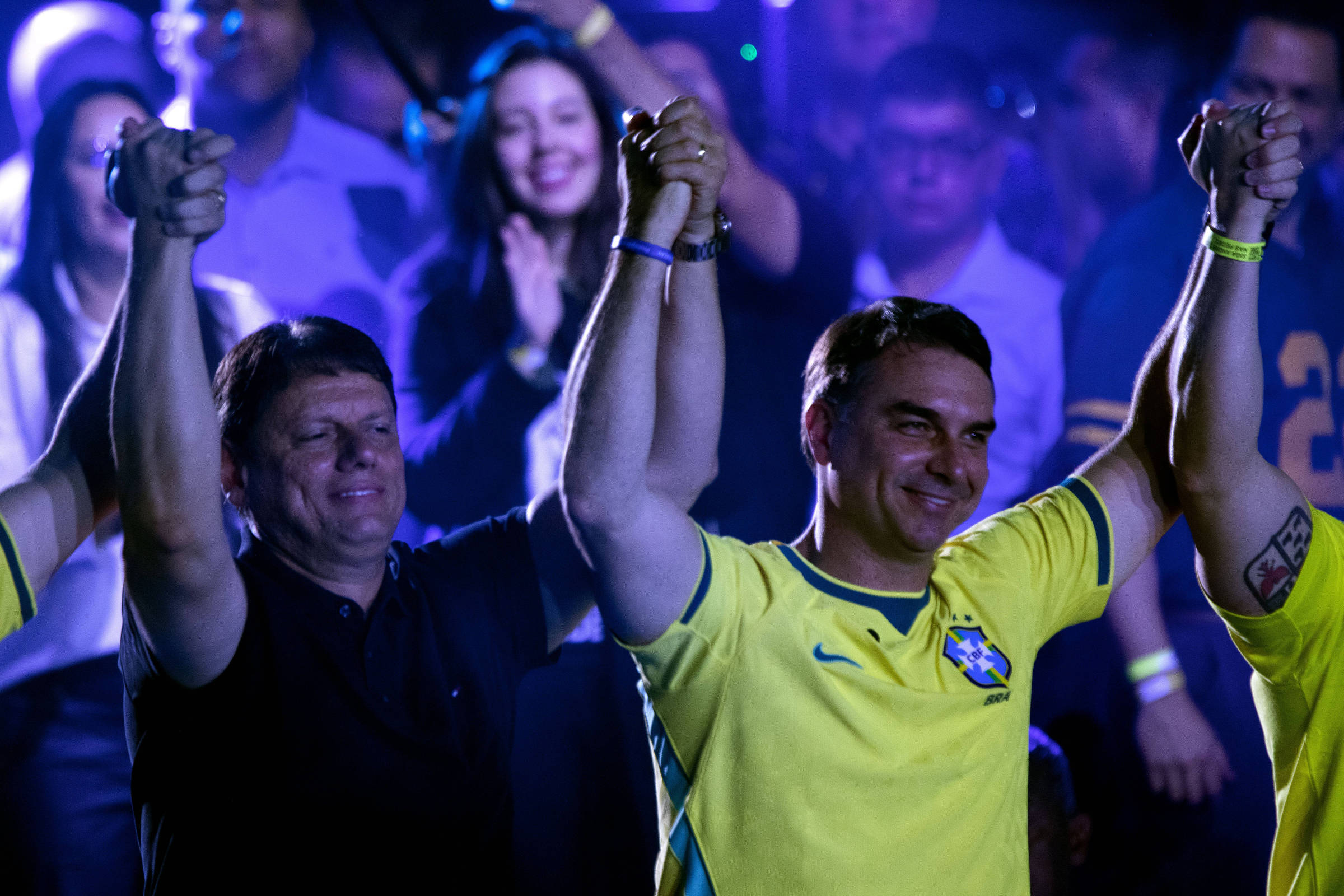 Flávio e Tarcísio terão novas agendas conjuntas nesta terça, após ato no final de semana
