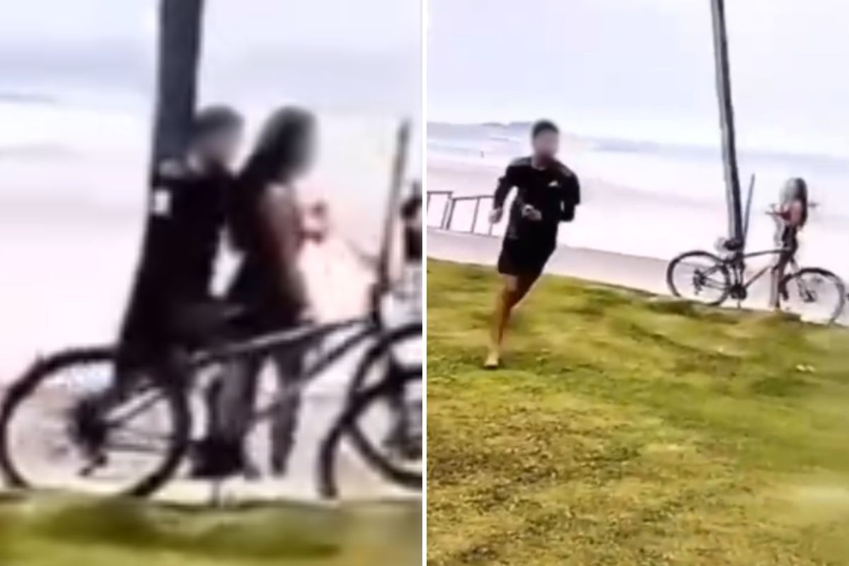 Adolescentes filmam o próprio roubo em praia do litoral de SP e são detidos na fuga; VÍDEO