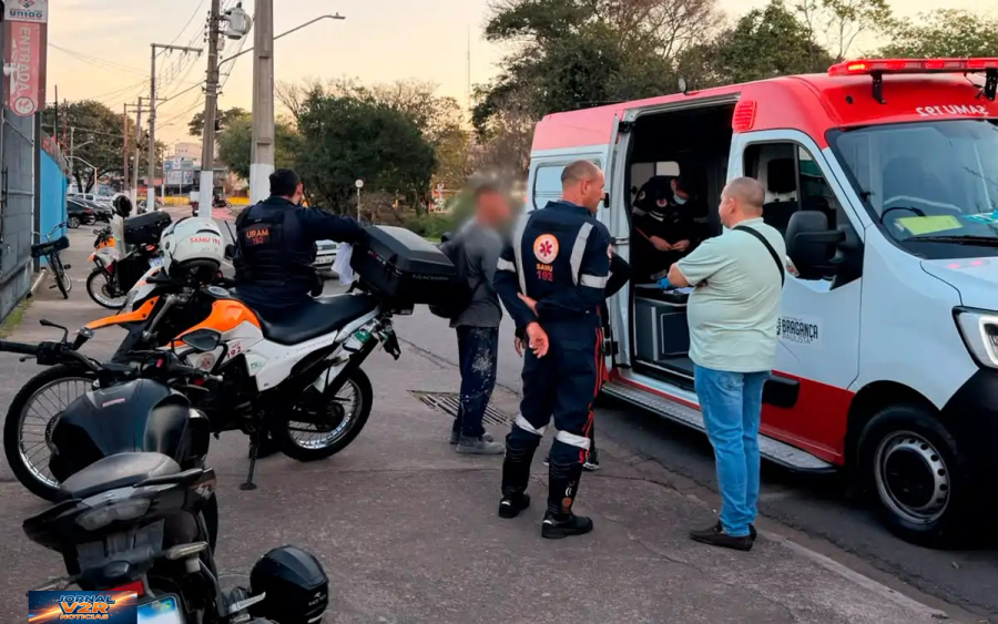 Idoso fica ferido após bicicleta ser atingida por motocicleta em avenida de Bragança Paulista
