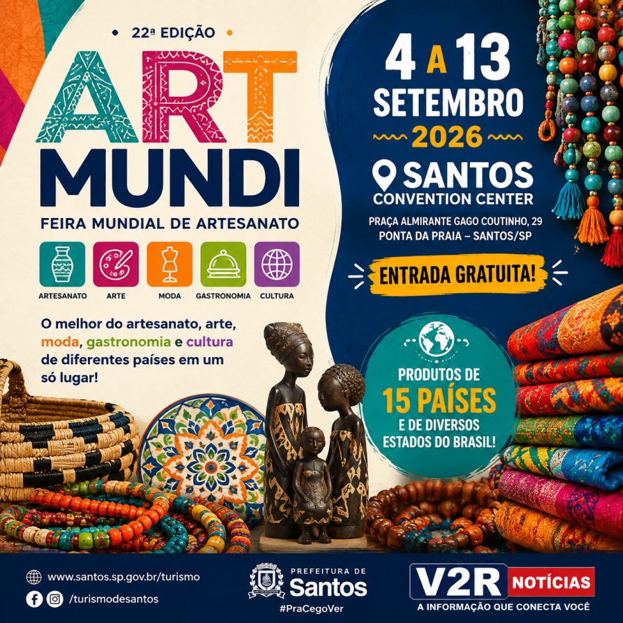 ArtMundi reúne arte, cultura e sabores do mundo em Santos a partir desta sexta-feira