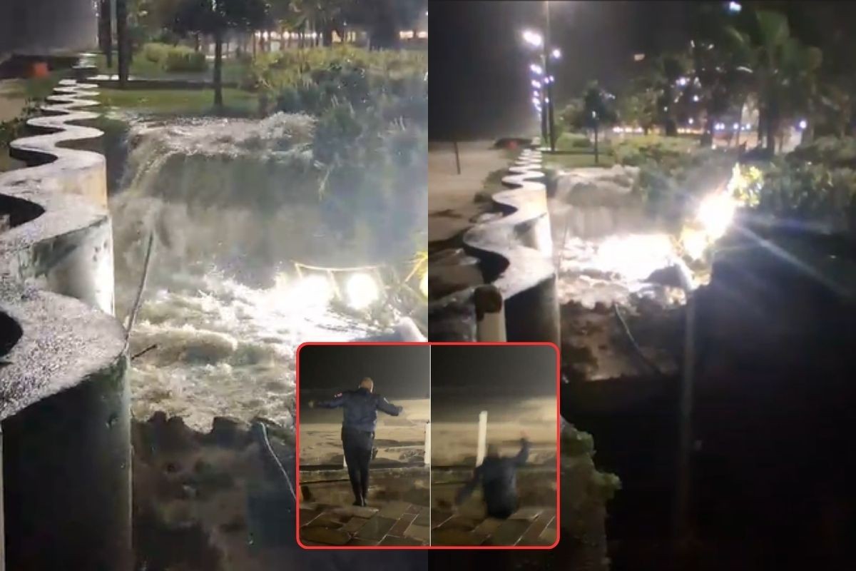 Cratera gigantesca motivou ida de guarda a calçadão onde foi 'engolido' por buraco no litoral de SP