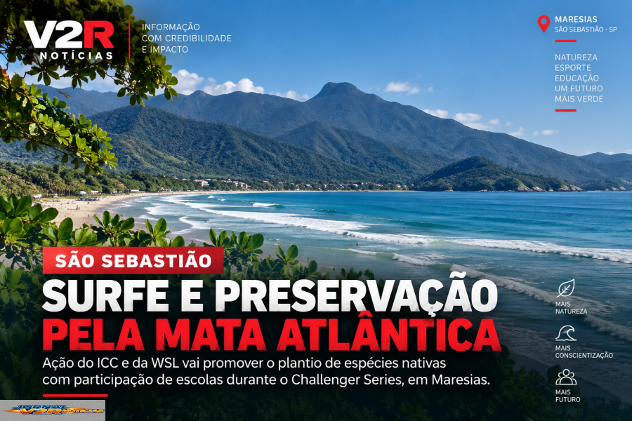 São Sebastião une surfe e preservação em ação de recuperação da Mata Atlântica