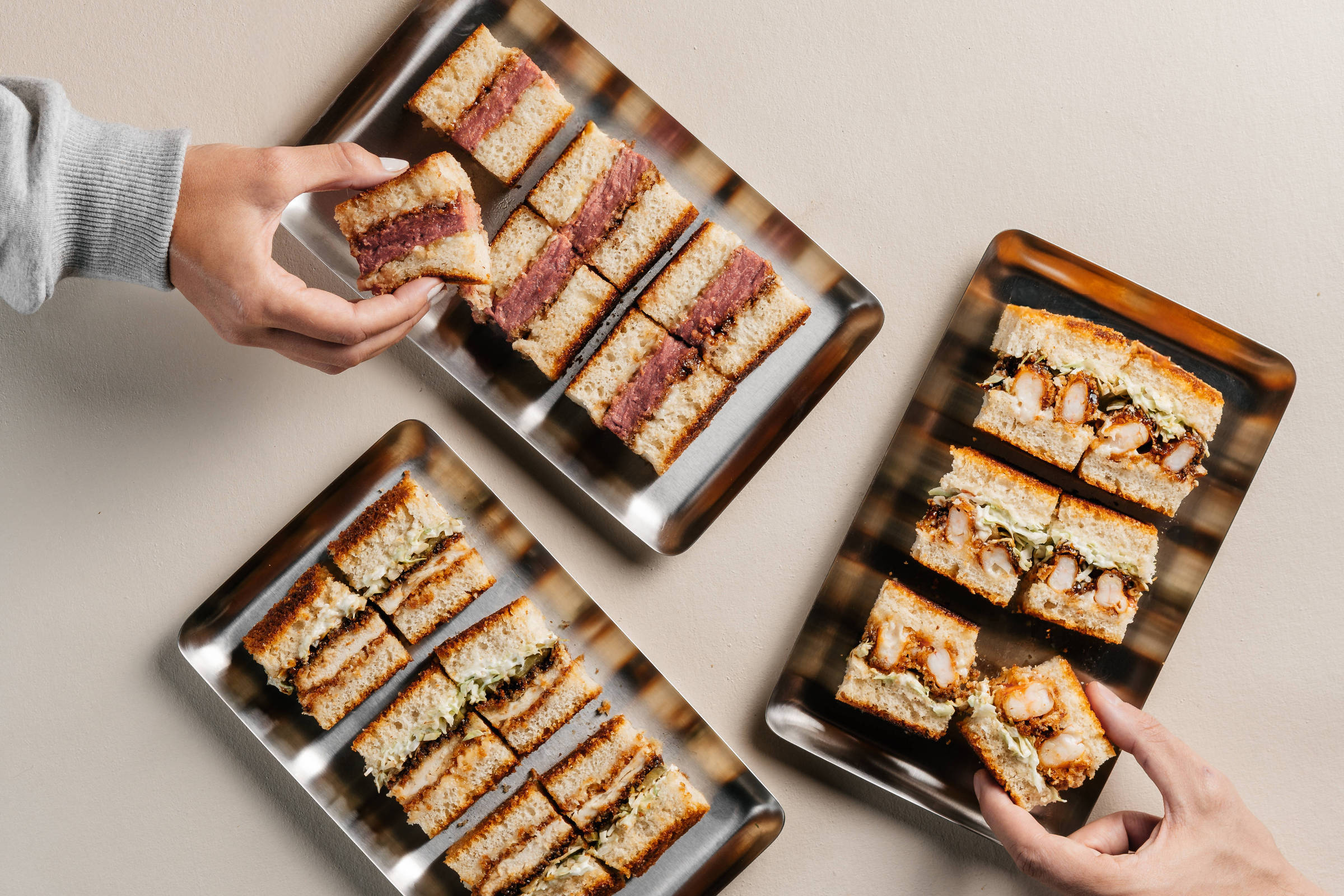 Saiko leva sandos, sanduíches ao estilo japonês, a festival gastronômico da Folha