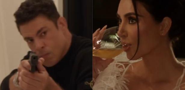 Cauã Reymond aparece sem camisa em trailer de série com Kim Kardashian