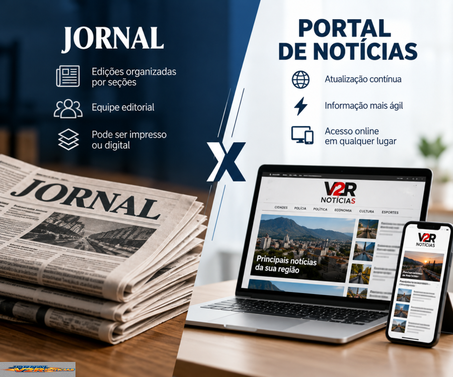 Portal ou jornal? Entenda a diferença e saiba como funciona o Portal V2R Notícias