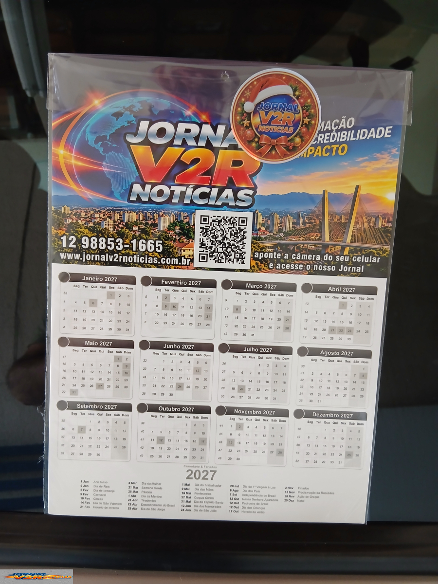 Jornal V2R Notícias lança Calendário 2027 com distribuição gratuita a partir de 10 de novembro