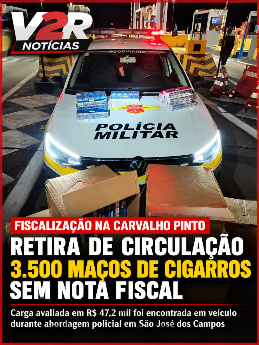Fiscalização na Carvalho Pinto retira de circulação 3.500 maços de cigarros sem nota fiscal
