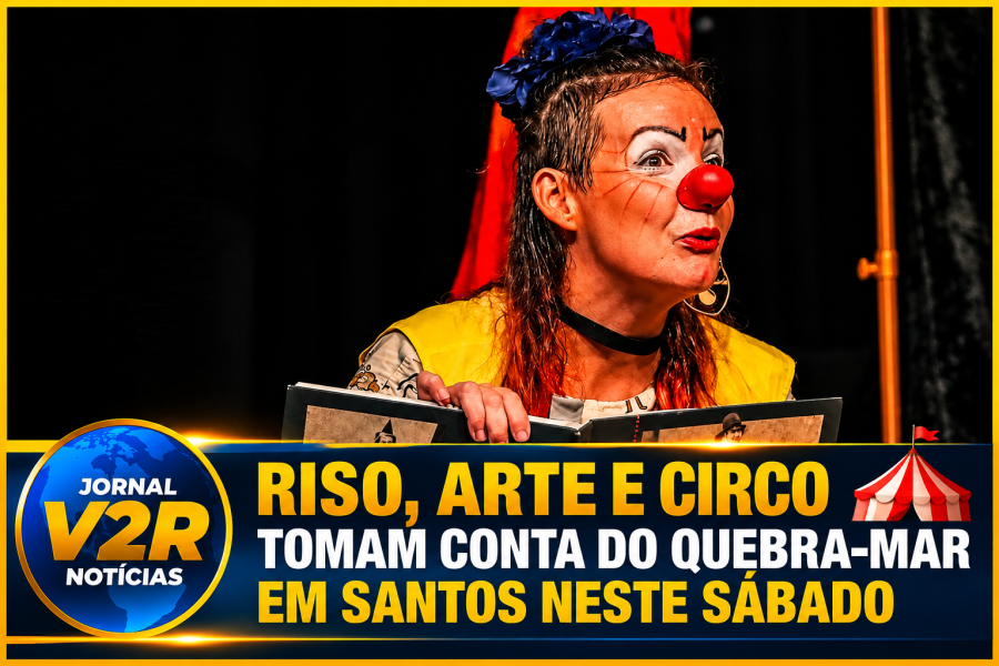 Riso, arte e circo tomam conta do Quebra-Mar em Santos neste sábado