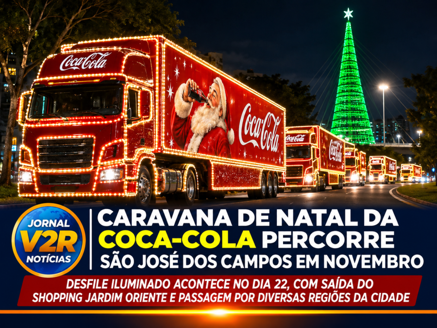 Caravana de Natal da Coca-Cola percorre São José dos Campos em novembro. 