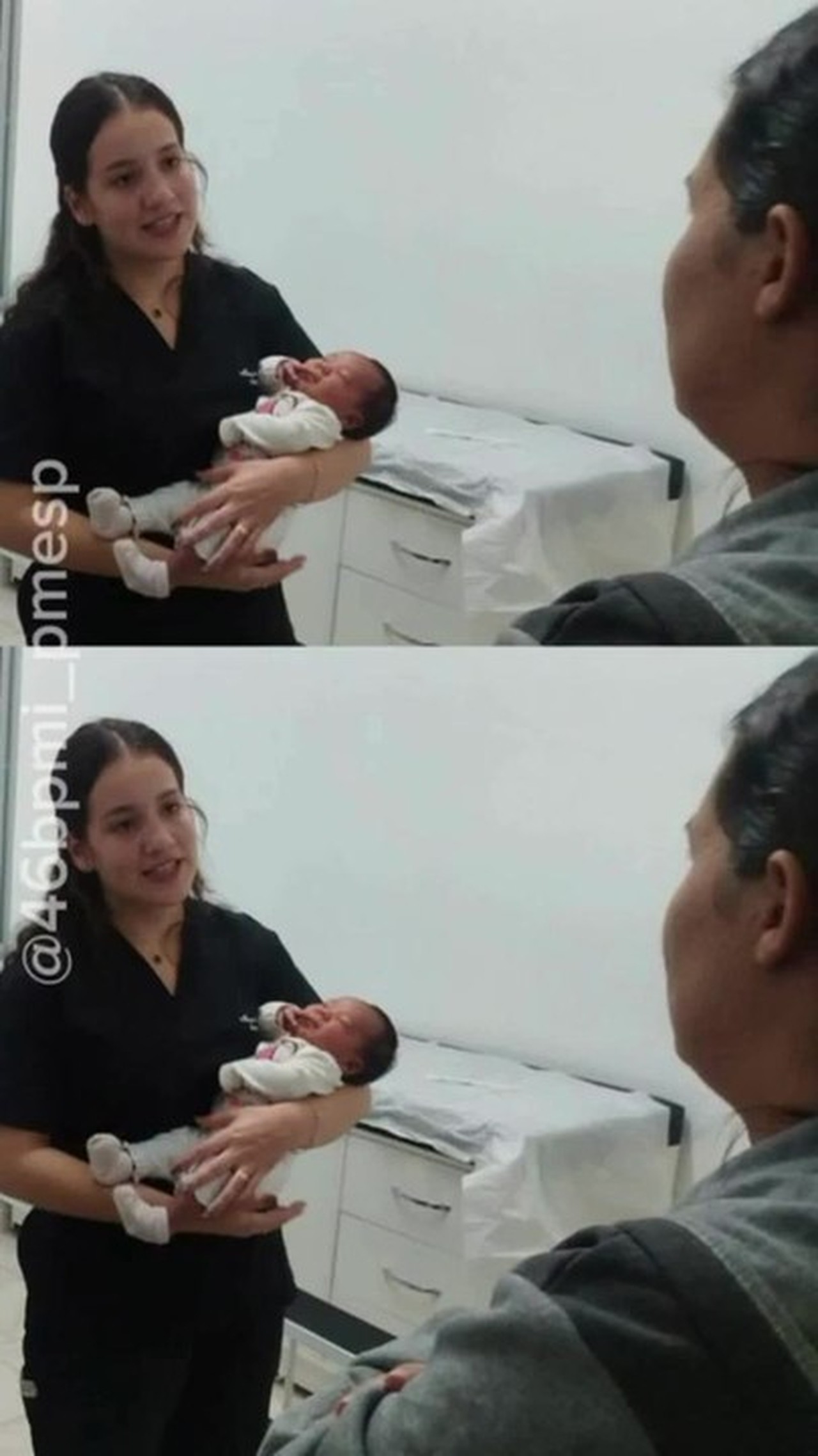 VÍDEO: recém-nascida de 23 dias é salva por policial após se engasgar com leite em Jambeiro