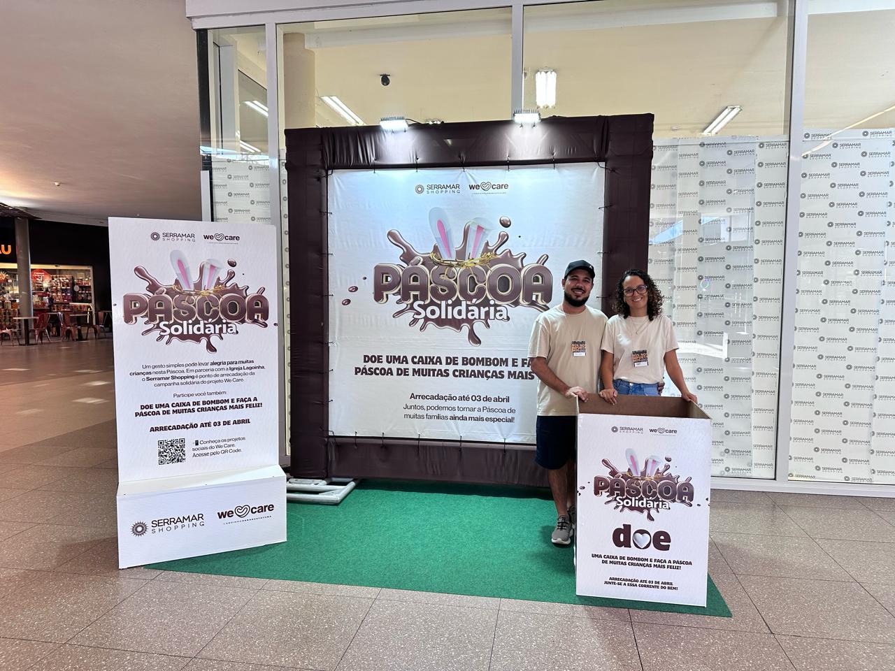 Serramar Shopping promove arrecadação de caixas de bombom em ação solidária de Páscoa