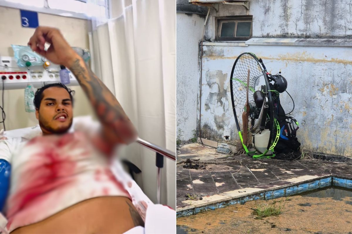 Internado, piloto de paramotor que caiu em quintal de casa relata acidente: 'não deu tempo de fazer nada', diz ele
