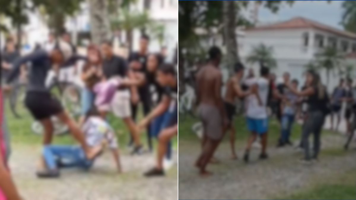 VÍDEO: Adolescente é cercado e agredido por grupo na saída de escola em Guarujá