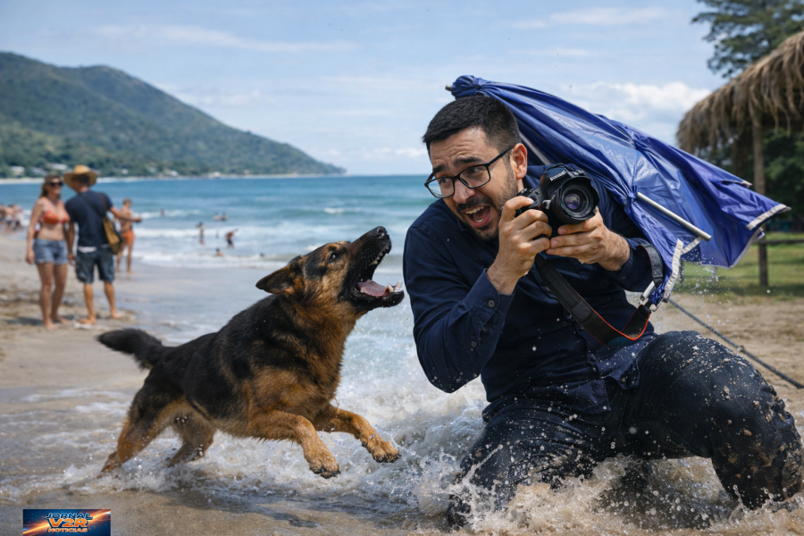 Repórter vira “atração turística” ao tentar fotografar em Ubatuba