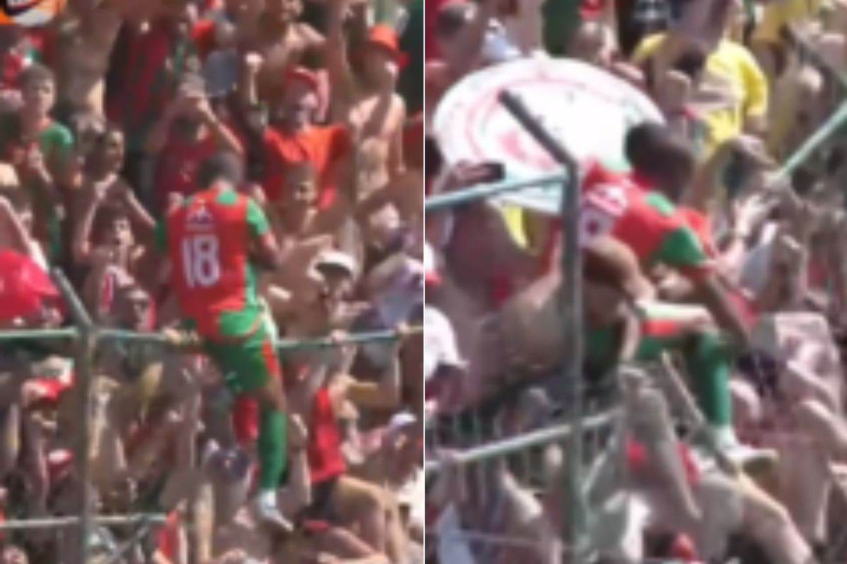 Alambrado desaba com jogador comemorando gol do título Paulista A3; VÍDEO