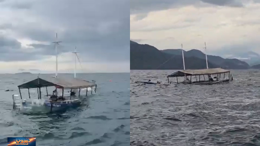 Drama no mar em Ubatuba: escuna afunda durante passeio e passageiros são salvos por embarcações próximas
