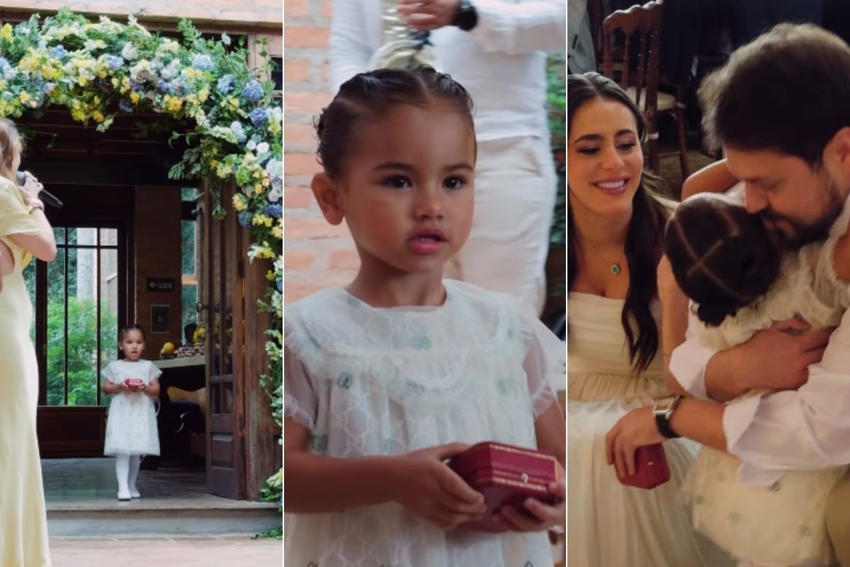 Mavie, filha de Neymar, é daminha em casamento da tia; VÍDEO